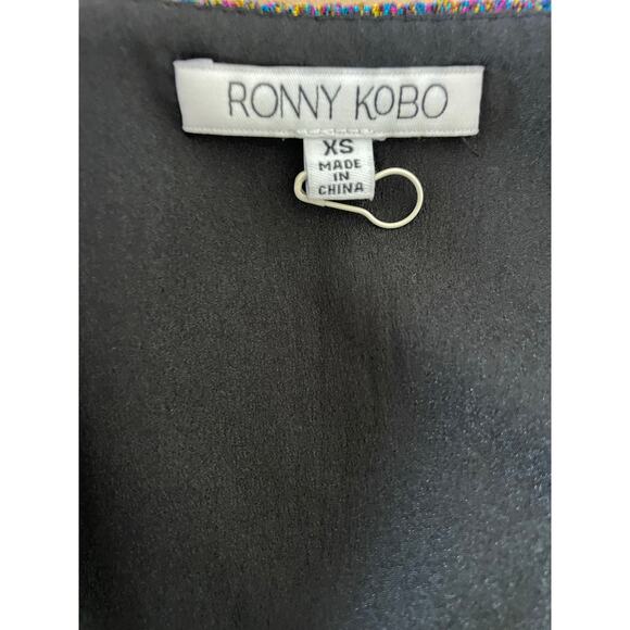 Ronny Kobo Pleated Rainbow Metallic Mini Party Dress Size XS X-Small - Picture 7 of 7